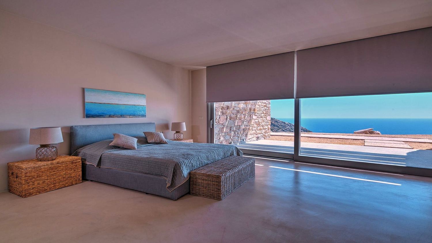 Chambre de Villa Mylo ouverte sur la mer